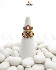 Delightful Floral Crystal Pave Ring - Zeesy Jewellery