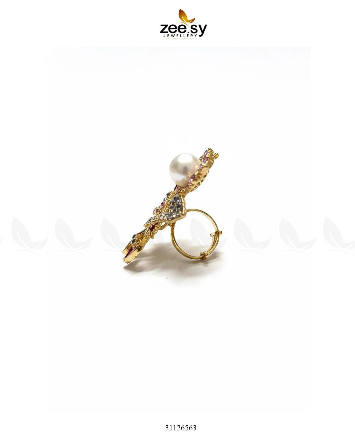 Delightful Floral Crystal Pave Ring - Zeesy Jewellery
