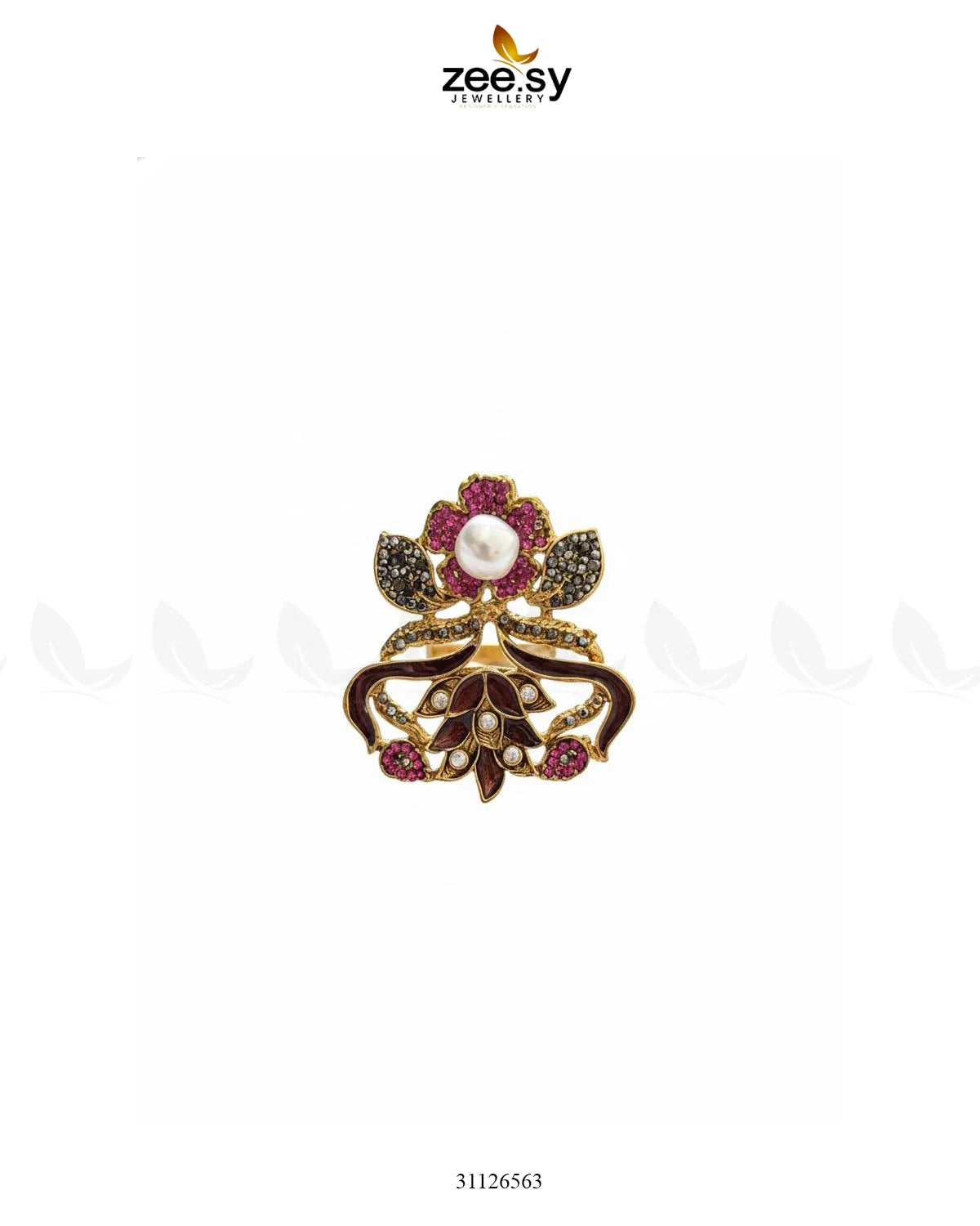 Delightful Floral Crystal Pave Ring - Zeesy Jewellery