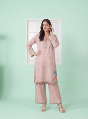 Mashrib Official Stitched 2 Piece Wrinkle Free Eid Edit Suit-Tea Rose