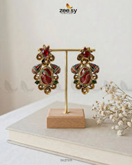 Diana Ruby Beads Earrings - Zeesy Jewellery