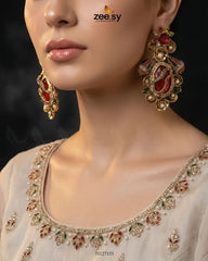 Diana Ruby Beads Earrings - Zeesy Jewellery
