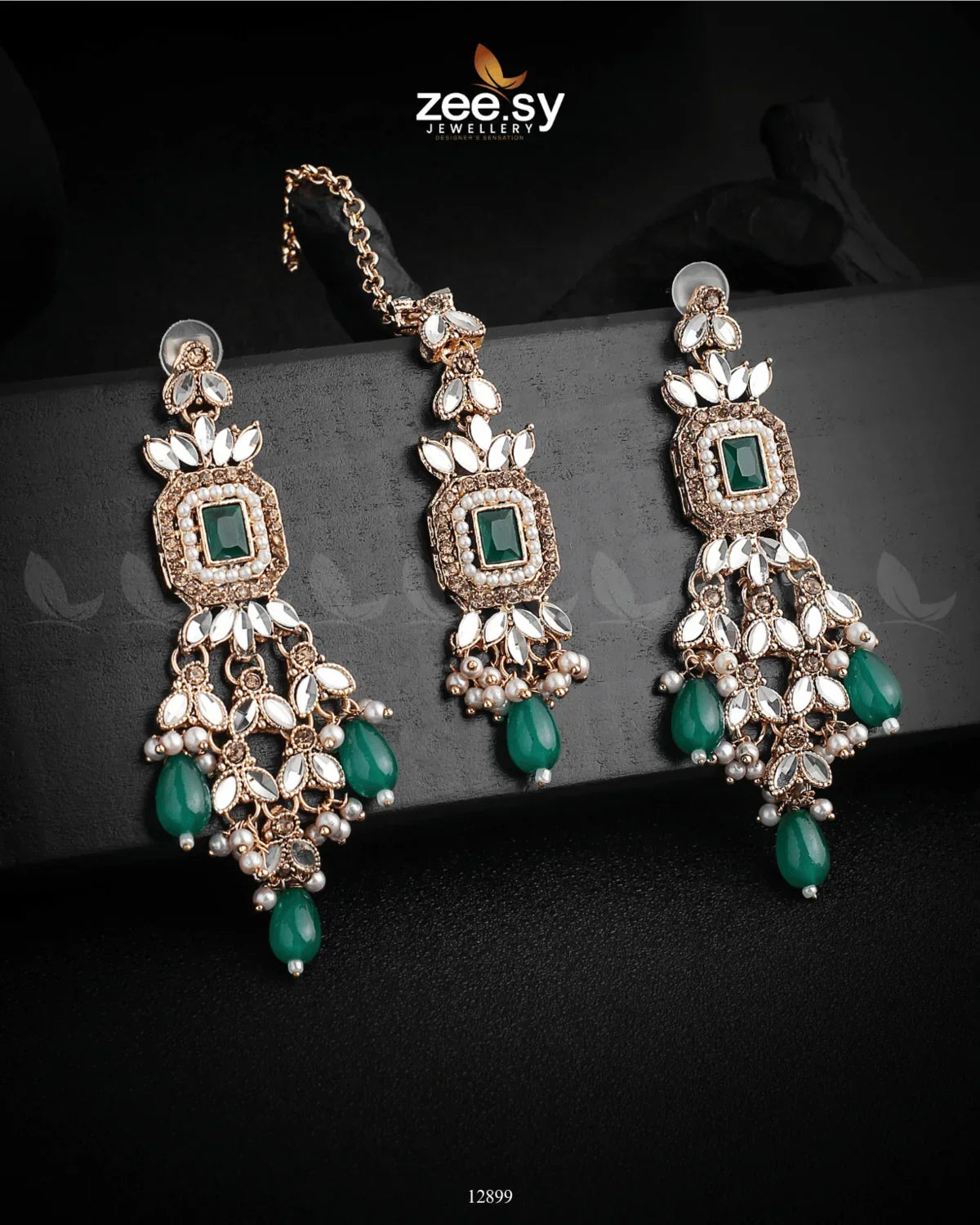 Dictamnus Earrings Golden Green - Zeesy Jewellery