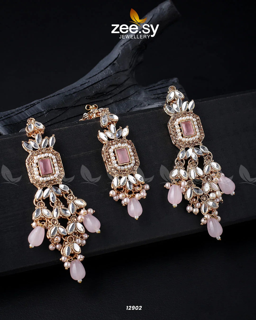 Dictamnus Earrings Golden Mint Pink - Zeesy Jewellery