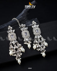 Dictamnus Earrings Silver Pearl - Zeesy Jewellery