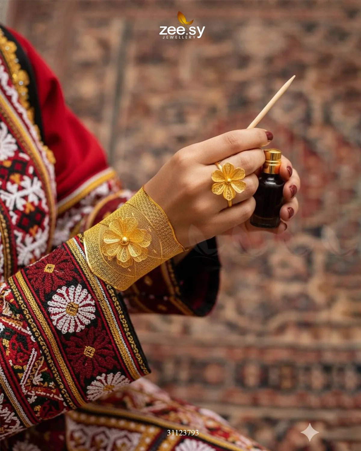 Dimensional Meshwork Bangle Ring Set - Zeesy Jewellery