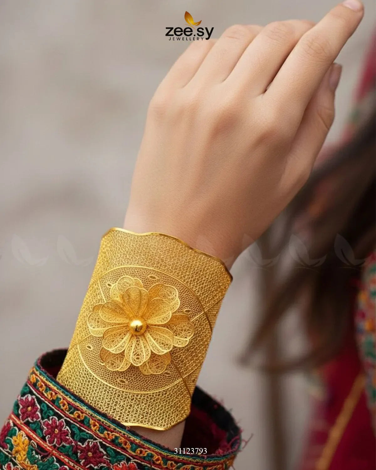 Dimensional Meshwork Bangle Ring Set - Zeesy Jewellery