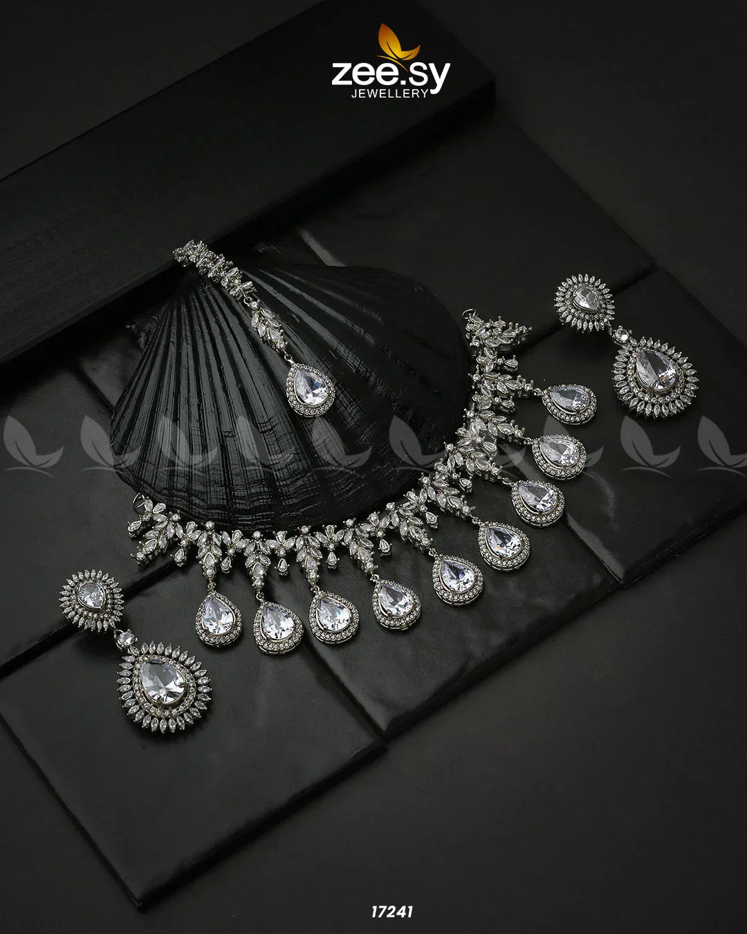 Drop Cut Necklace White - Zeesy Jewellery