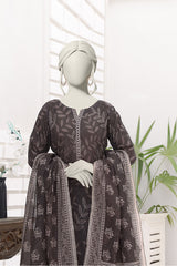 Almeerah Unstitched 3 Piece Stripe Dora Luxury Lawn Vol-02 Collection'2025-Dusted Cocoa
