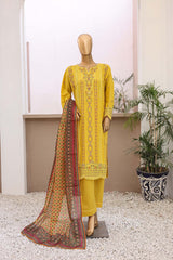 3 PC ? Yellow - Festive Embroidered