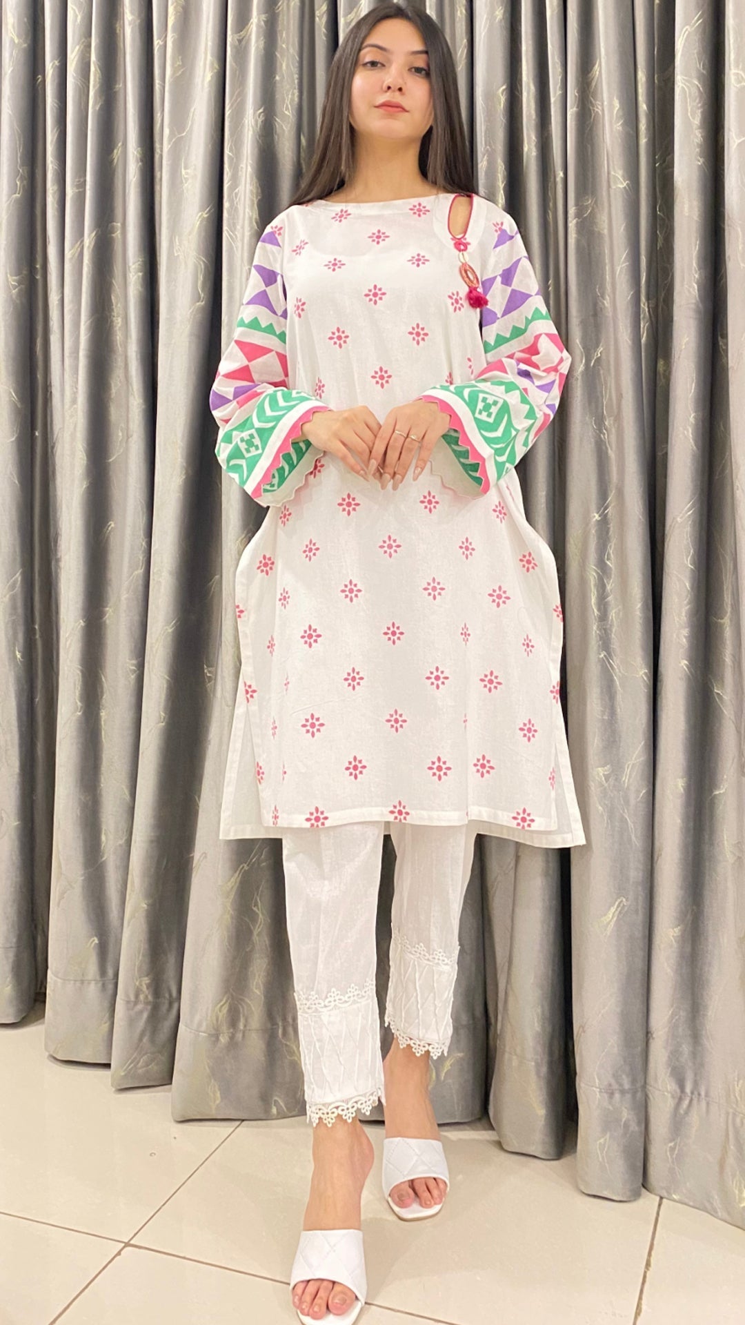 Urban Cut Stitched Cotton Printed Kurta Premium & Stylish 1 Piece