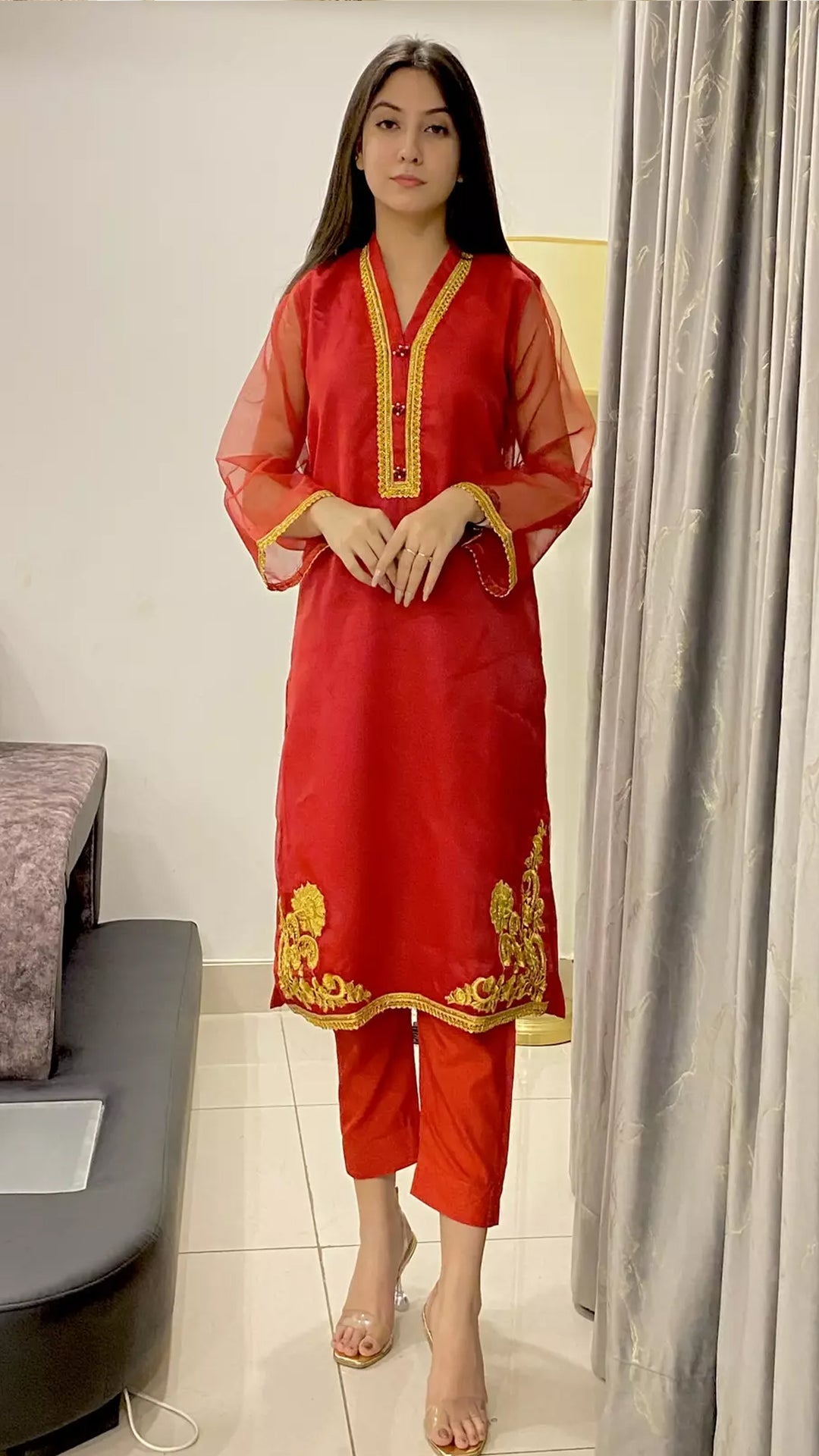 Urban Cut Embroidered Laurex Work Stitched Suit Linned 2 Piece
