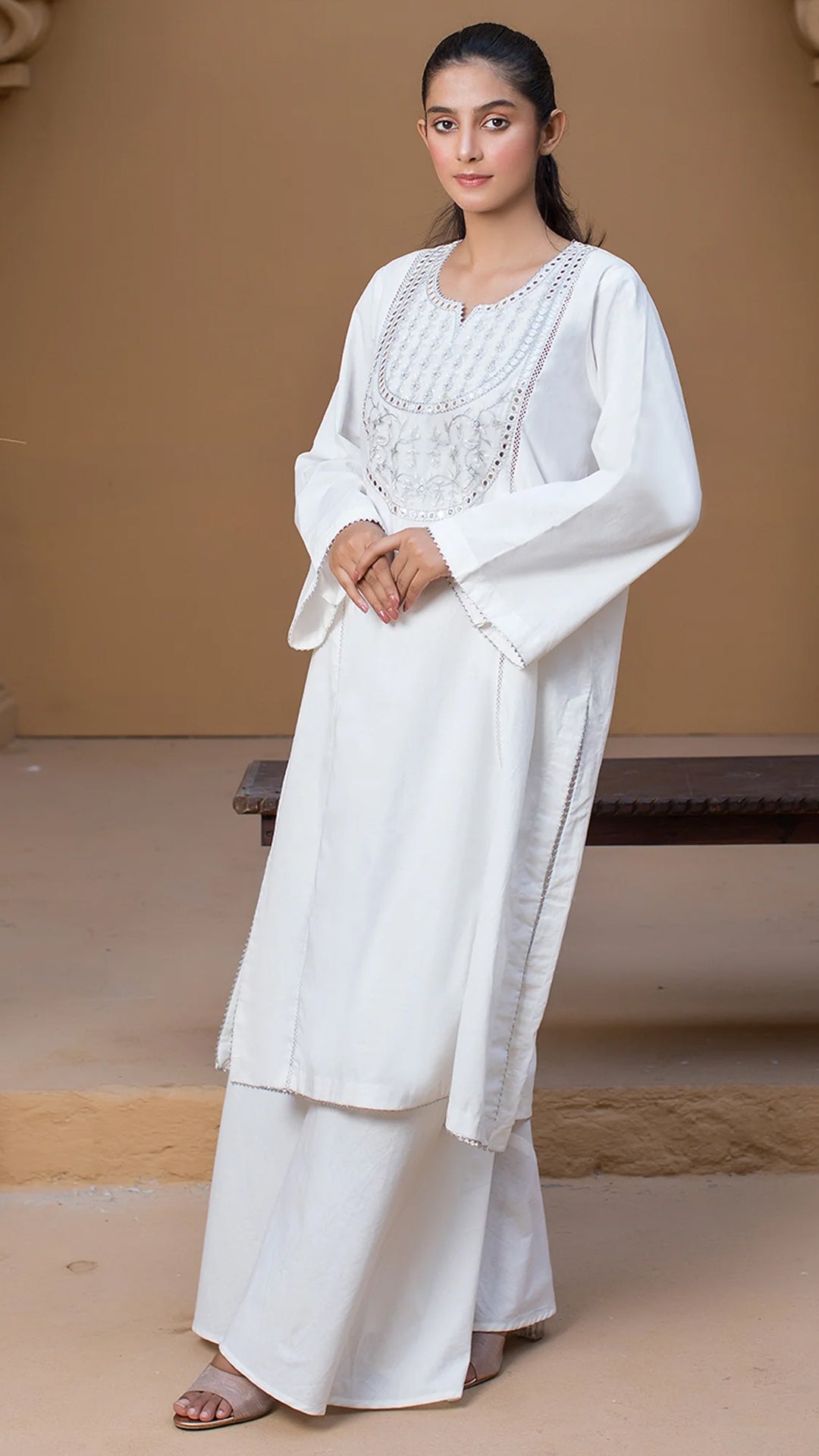 Urban Cut 1 Piece Cotton Sequence Embroidered Kurta