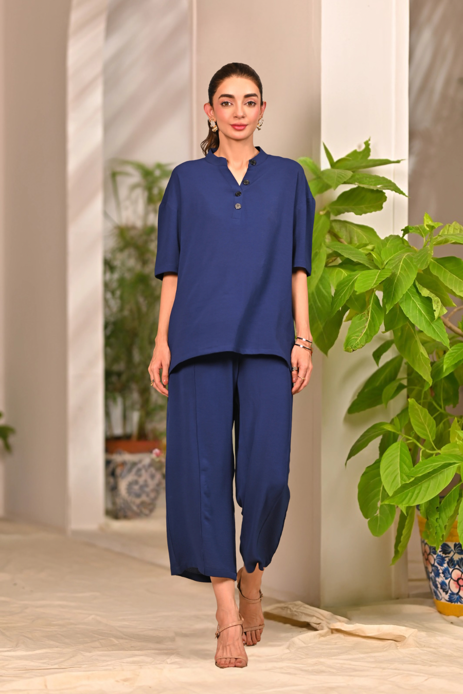 Dhaga Stitched 2 Piece Solids Crepe Summer Collection'2025-Evelyn