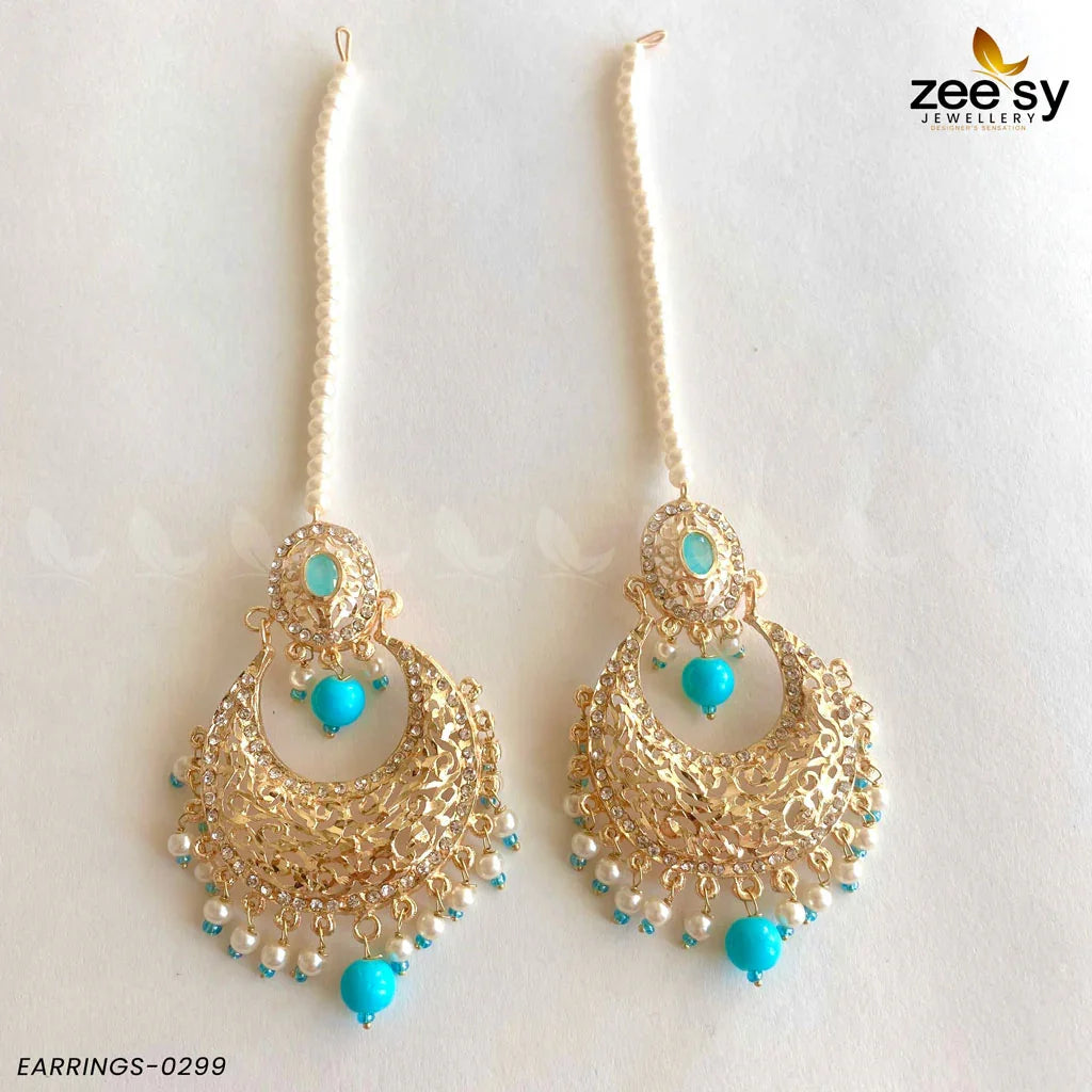 EARRINGS-0299 Pearl Feroza - Zeesy Jewellery