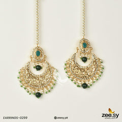 EARRINGS-0299 Pearl Green - Zeesy Jewellery