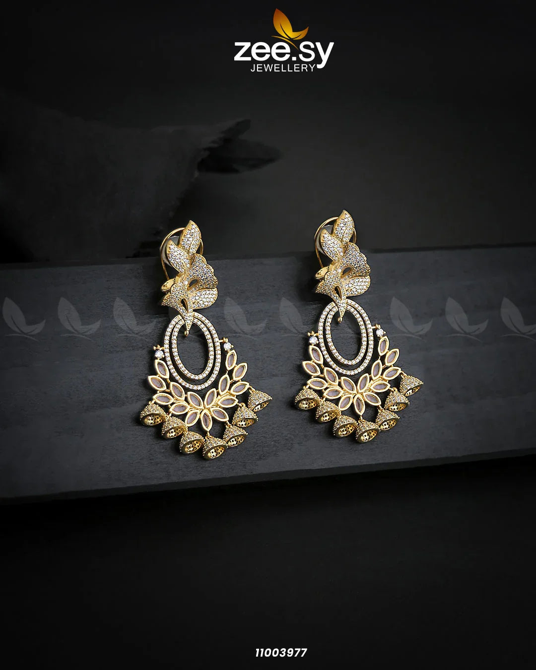 EARRINGS-0561 Golden Mint Pint - Zeesy Jewellery