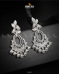 EARRINGS-0561 Silver White - Zeesy Jewellery