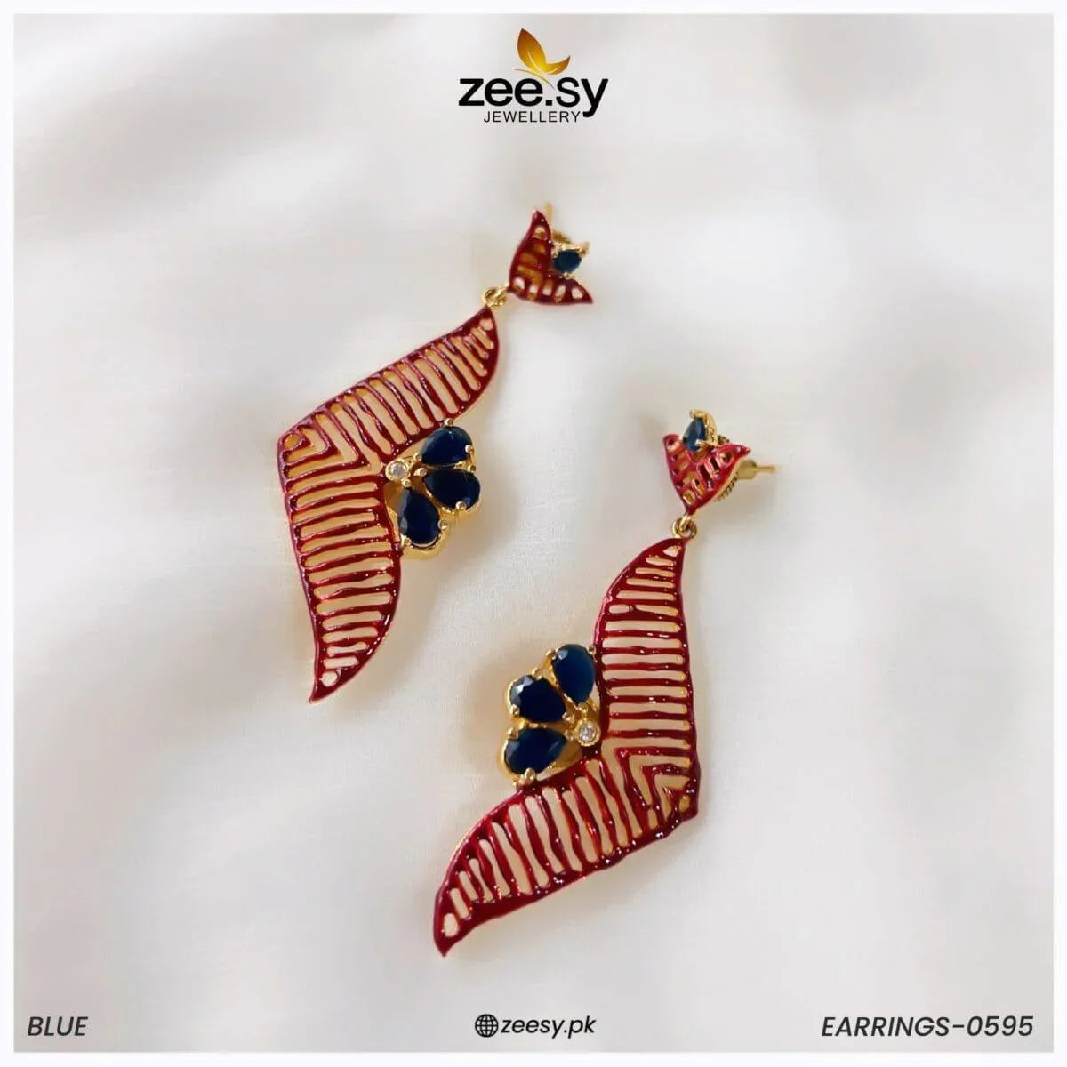 EARRINGS-0595 Red - Zeesy Jewellery