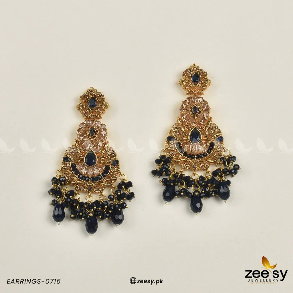 EARRINGS-0716 Blue - Zeesy Jewellery