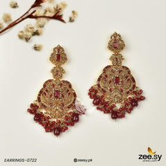 EARRINGS-0722 Red - Zeesy Jewellery