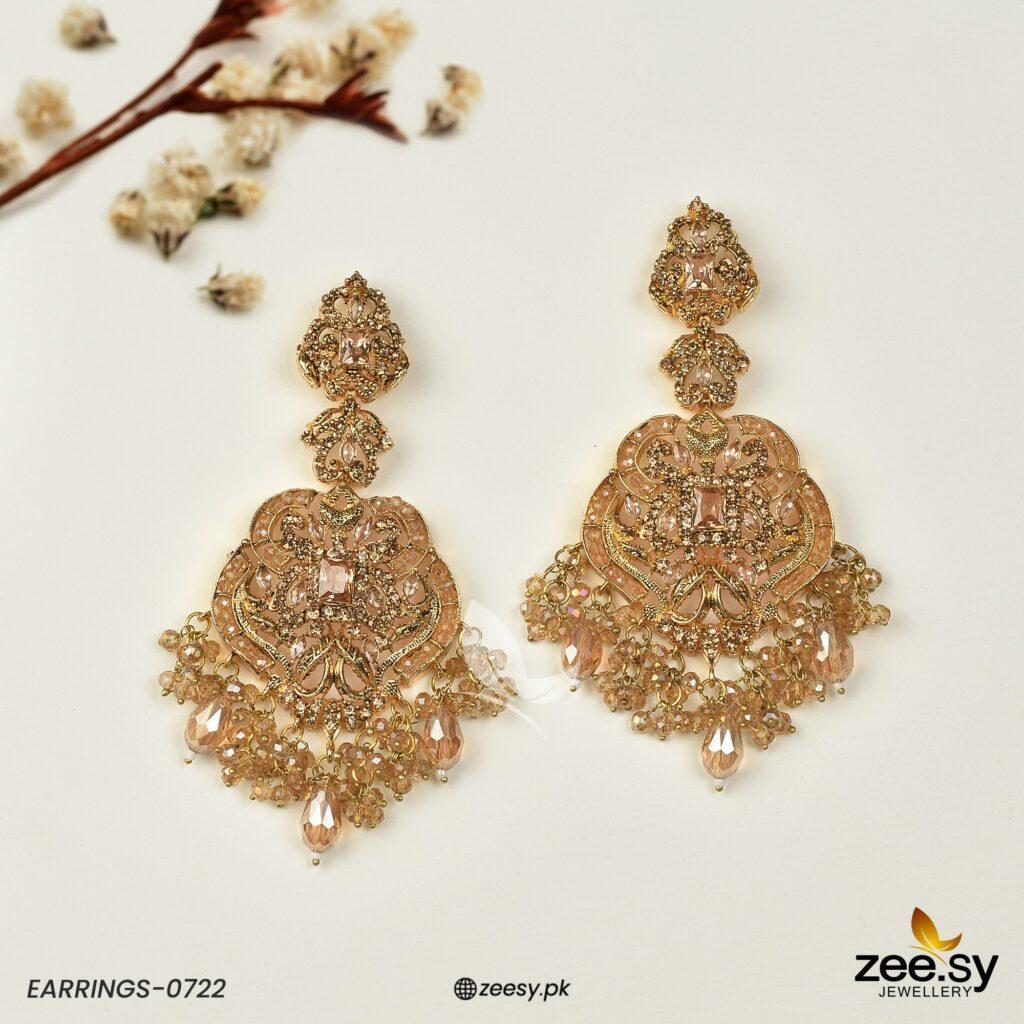 EARRINGS-0722 Champagne - Zeesy Jewellery