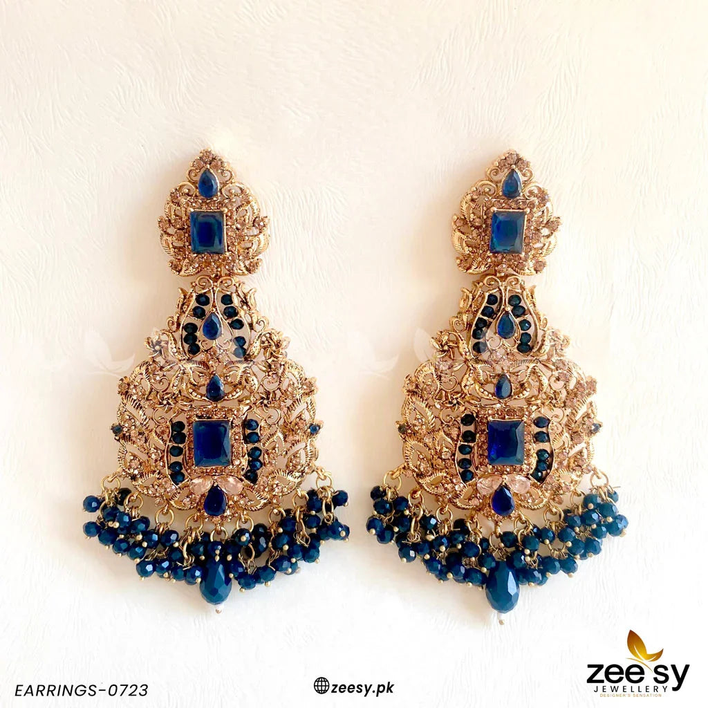 EARRINGS-0723 Blue - Zeesy Jewellery