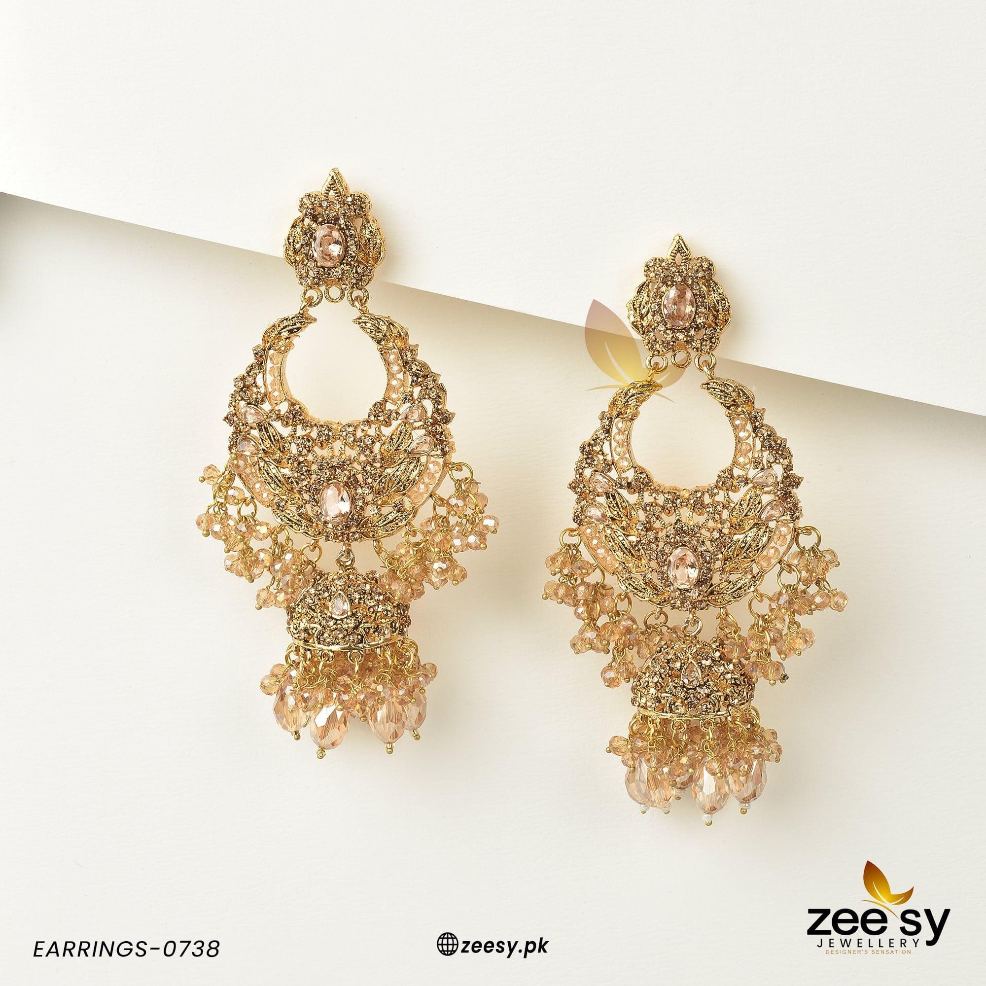 EARRINGS-0738 Champagne - Zeesy Jewellery