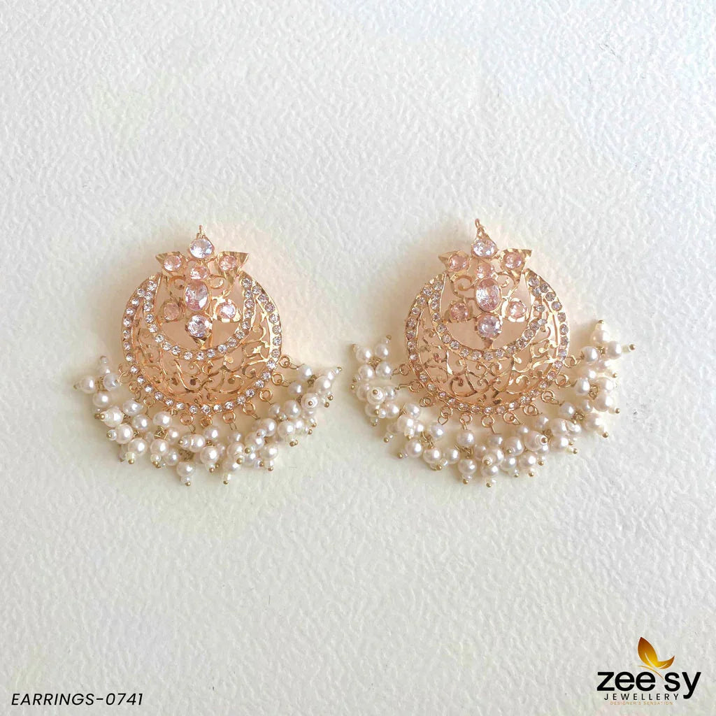 Earrings-0741 White - Zeesy Jewellery