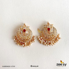 Earrings-0741 Red - Zeesy Jewellery