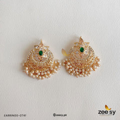Earrings-0741 Green - Zeesy Jewellery