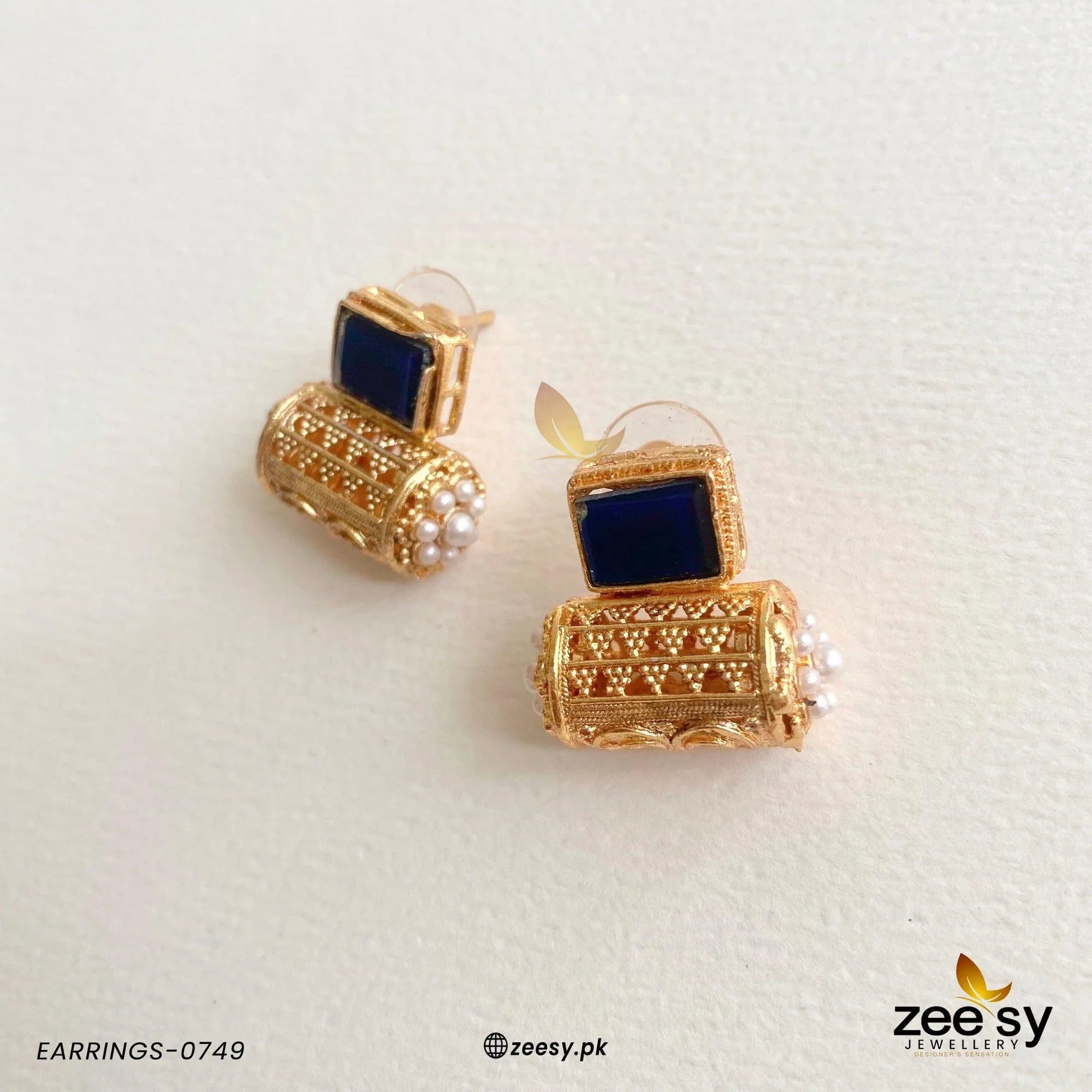 EARRINGS-0749 Blue - Zeesy Jewellery