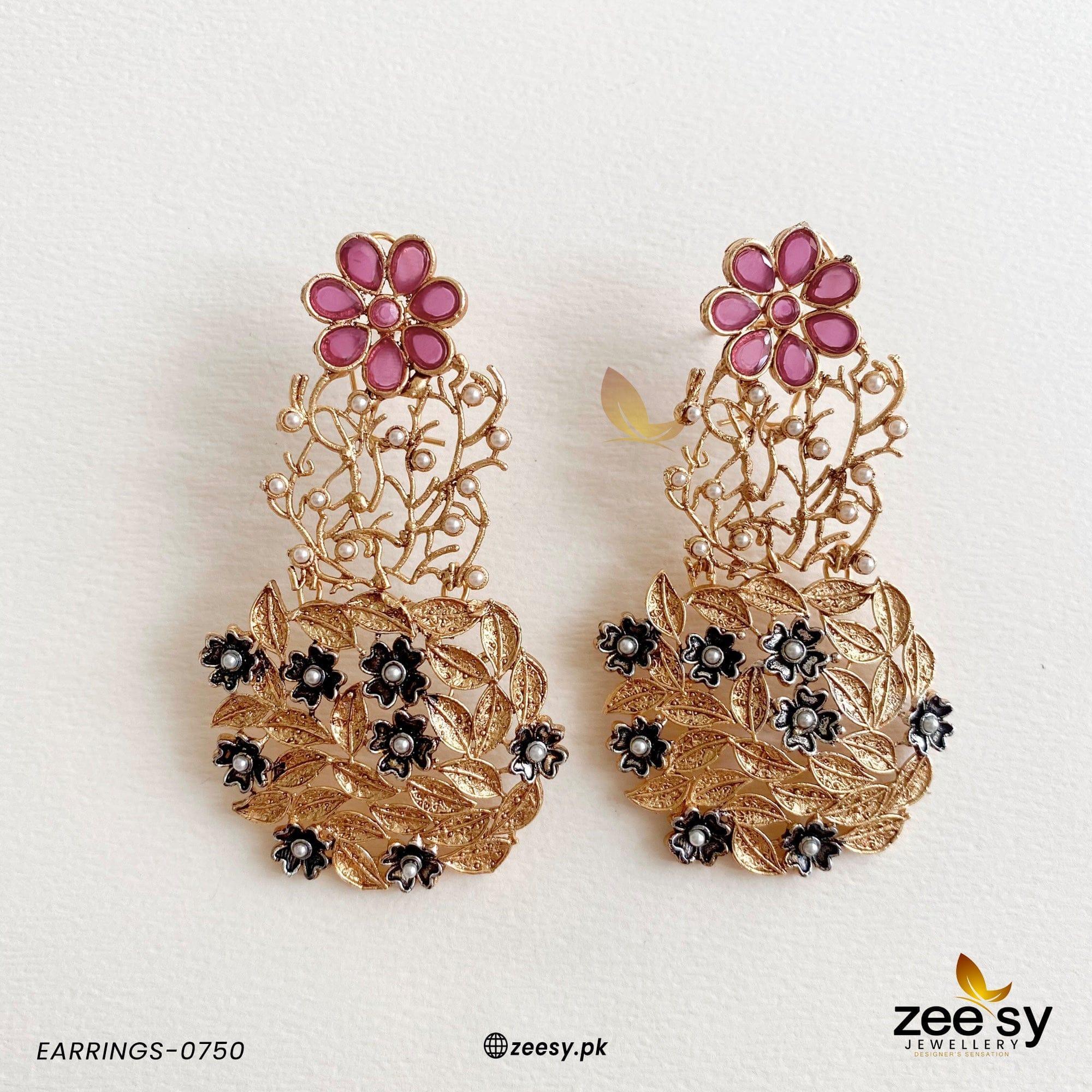 EARRINGS-0750 Red - Zeesy Jewellery