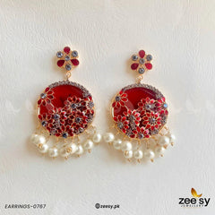 EARRINGS-0767 Red - Zeesy Jewellery