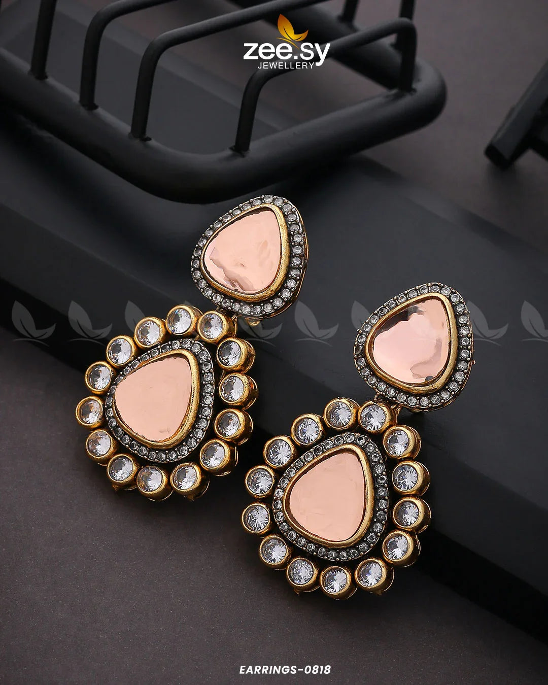 EARRINGS-0818 Champagne - Zeesy Jewellery