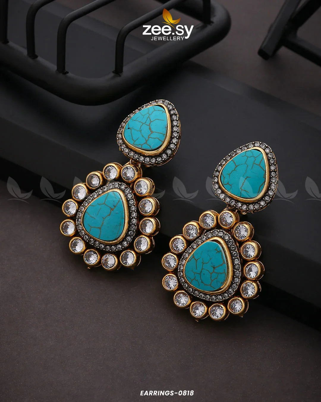 EARRINGS-0818 Feroza - Zeesy Jewellery