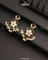 EARRINGS-0822 Black - Zeesy Jewellery