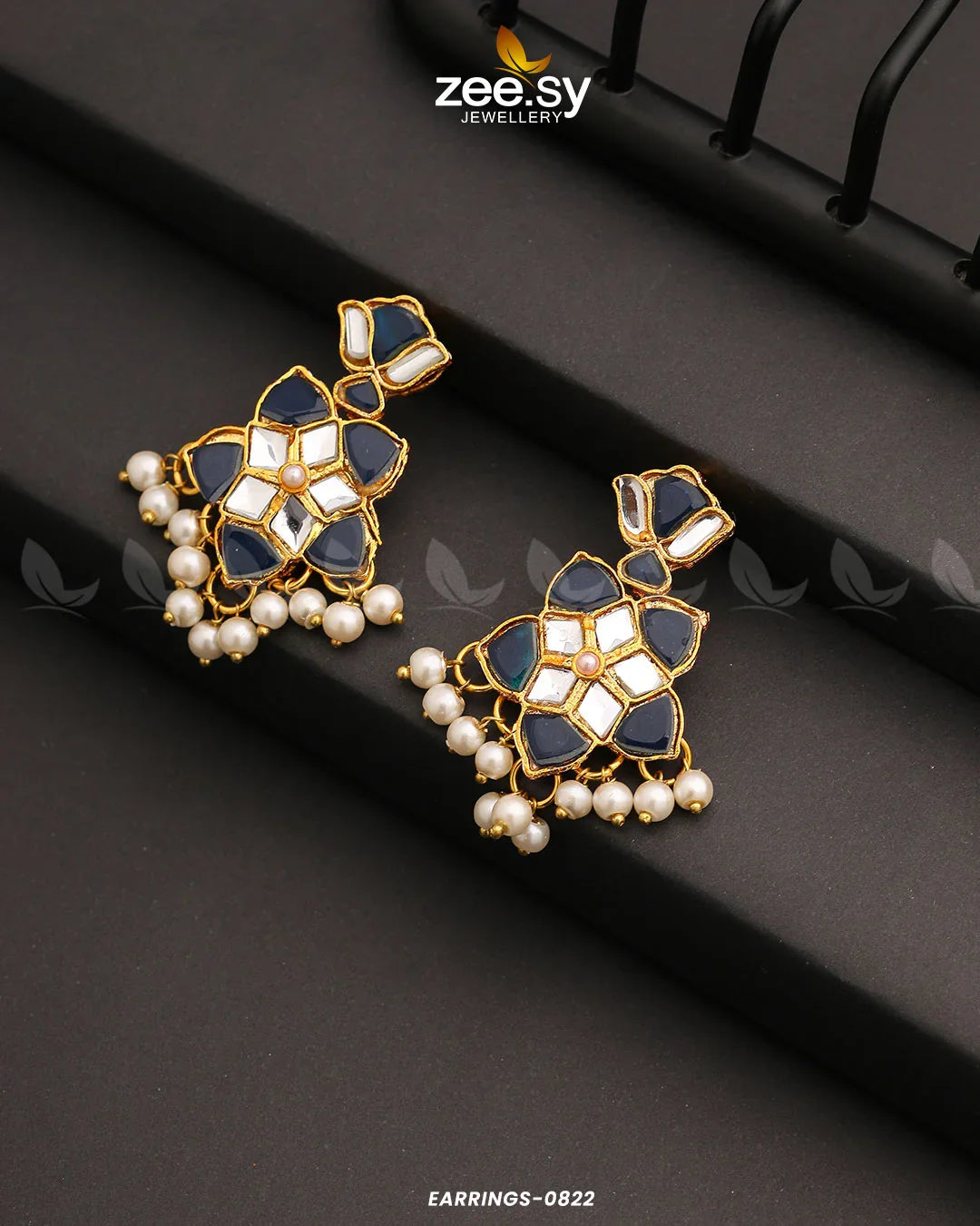 EARRINGS-0822 Blue - Zeesy Jewellery
