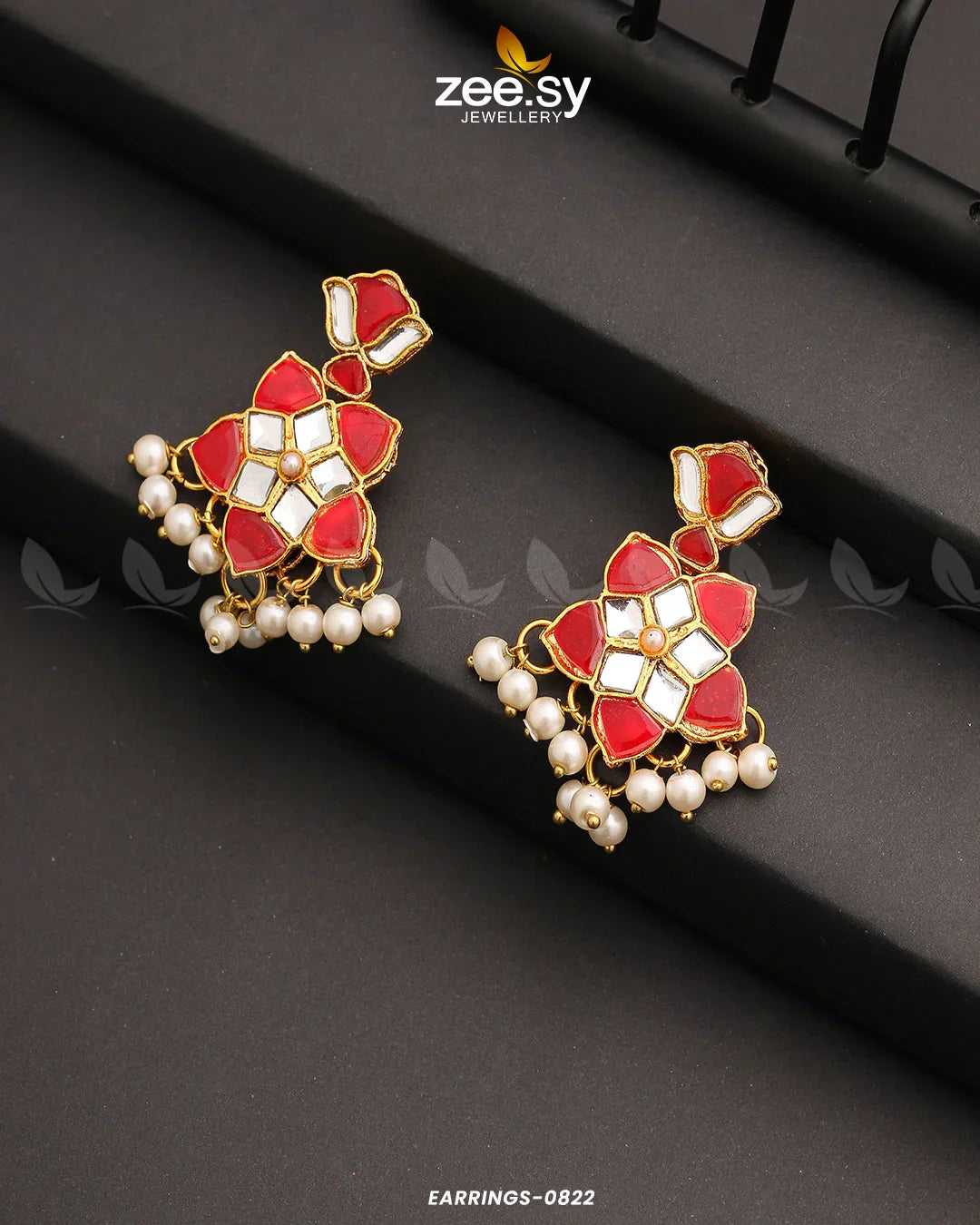 EARRINGS-0822 Red - Zeesy Jewellery