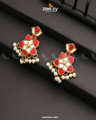 EARRINGS-0822 Red - Zeesy Jewellery