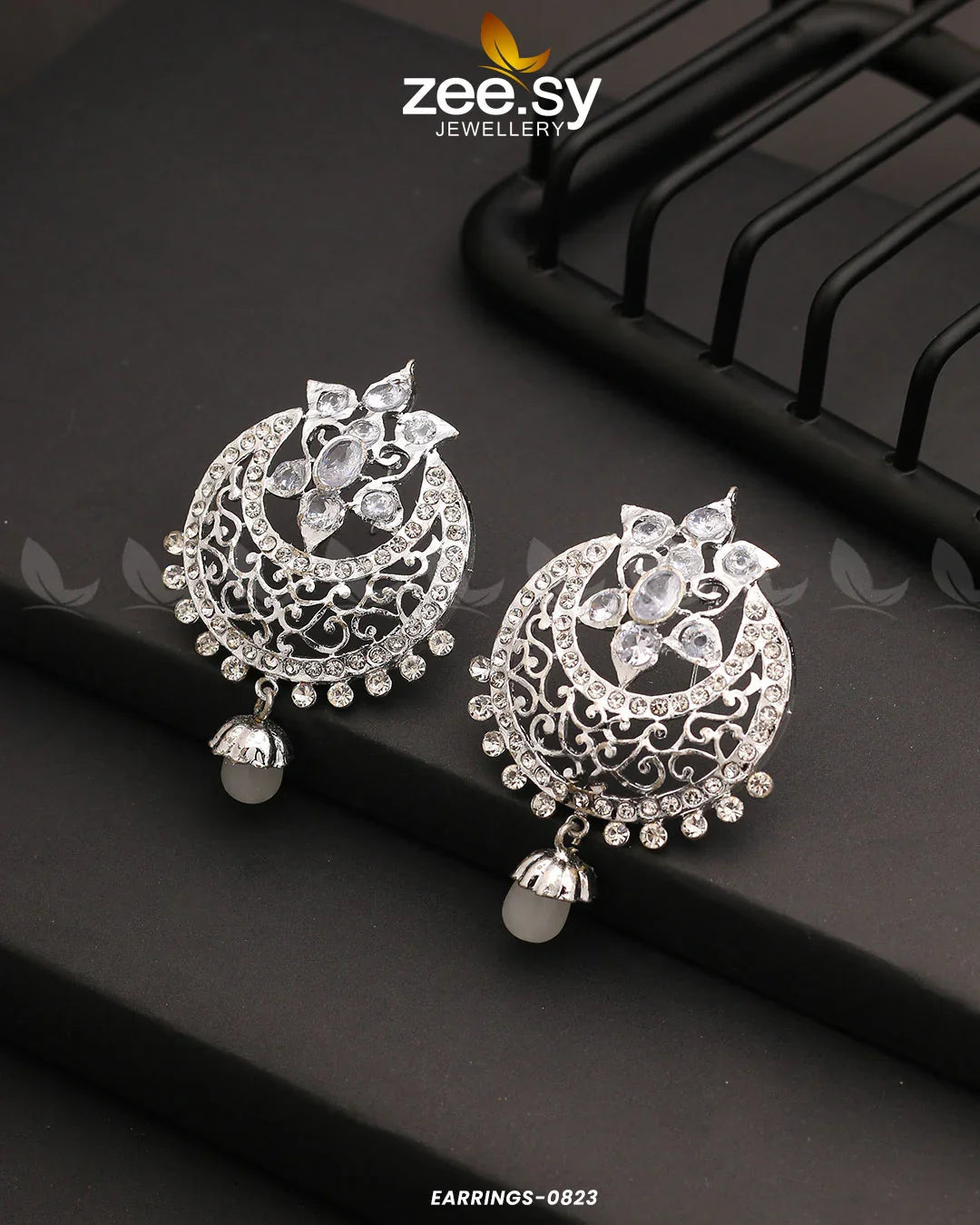 EARRINGS-0823 White - Zeesy Jewellery