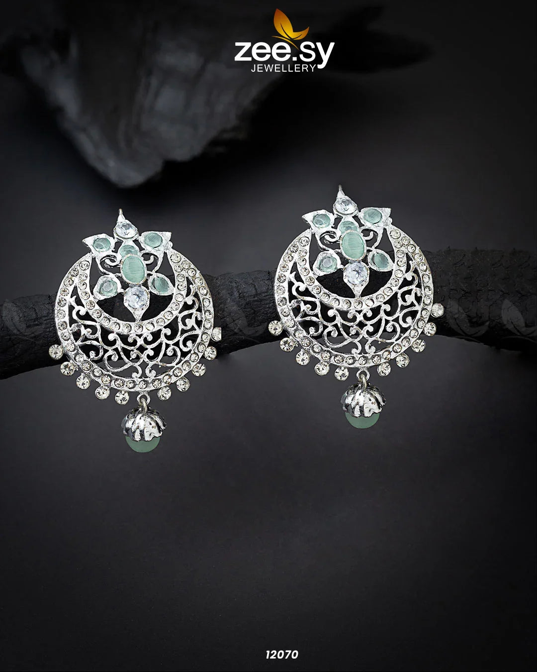 EARRINGS-0823 Mint Green - Zeesy Jewellery