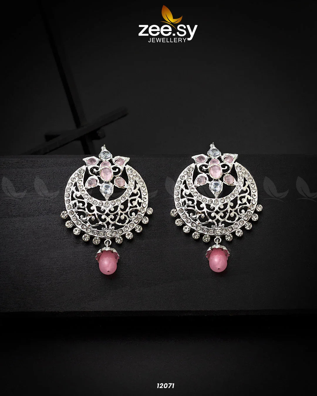 EARRINGS-0823 Pink - Zeesy Jewellery