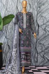 Elegant By HZ Unstitched 3 Piece Premium Digital Printed Lawn Vol-02 Suit-EC-1047