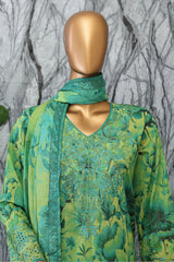 Elegant By HZ Unstitched 3 Piece Premium Digital Printed Lawn Vol-02 Suit-EC-1049