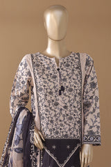 Intermix Art & Craft By HZ Stitched 3 Piece Printed Cambric Suit-ELP-3P-534-Skin
