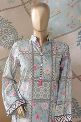 Intermix Art & Craft By HZ Stitched 3 Piece Printed Cambric Suit-ELP-3P-535-Sky