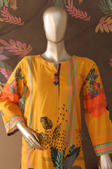 Intermix Art & Craft By HZ Stitched 3 Piece Printed Cambric Suit-ELP-3P-538-Mustard