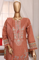 Sumi Stitched 3 Piece Emb Printed Lawn Collection'2025-EM-04-Rust