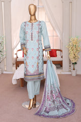 Sumi Stitched 3 Piece Emb Printed Lawn Collection'2025-EM-06-Sky Blue